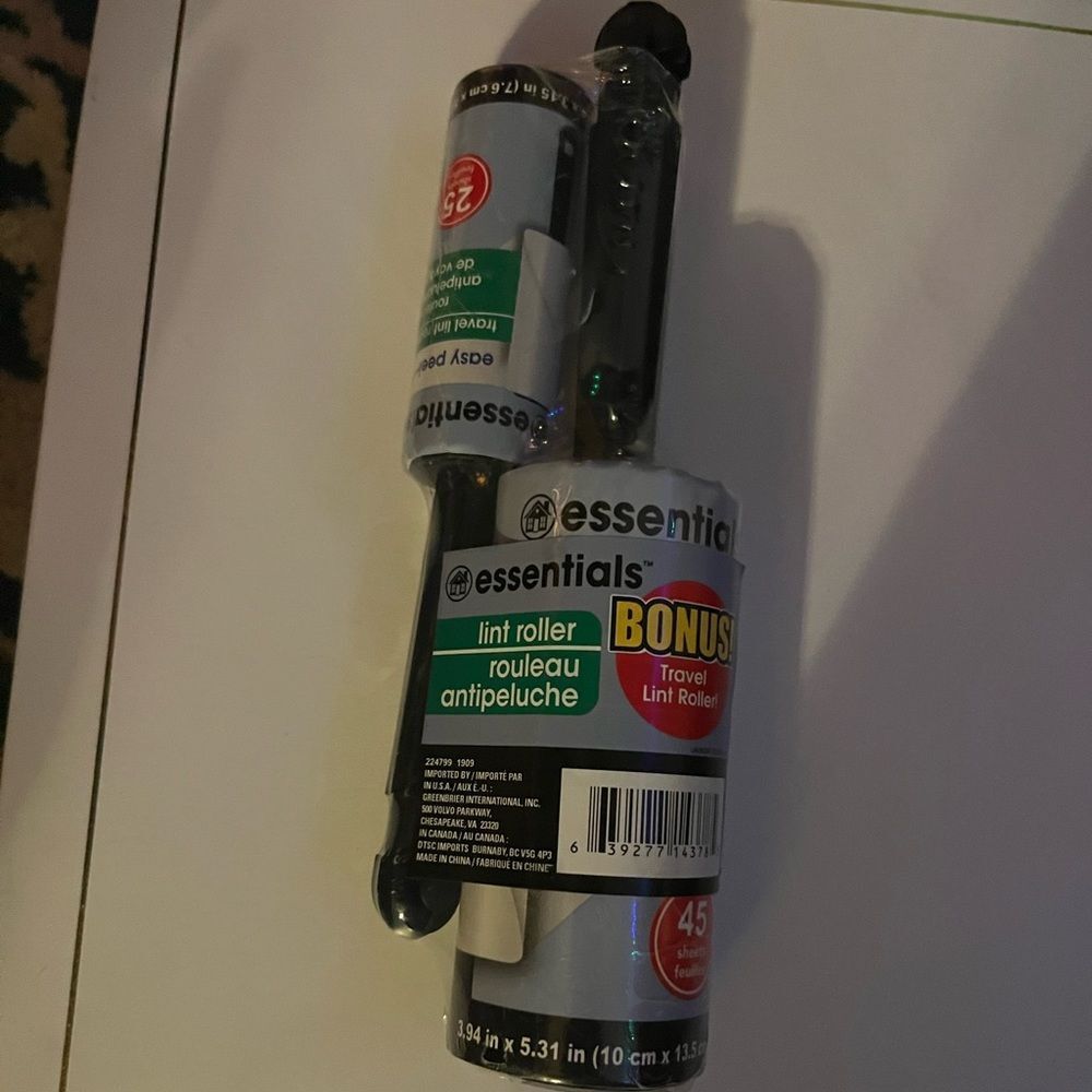 Pack of lint rollers and travel size